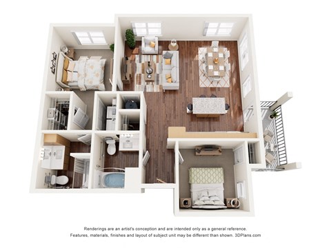 2 bed 2 bath E at Shannon Reserve 55+ Apartments, Union City, 30291